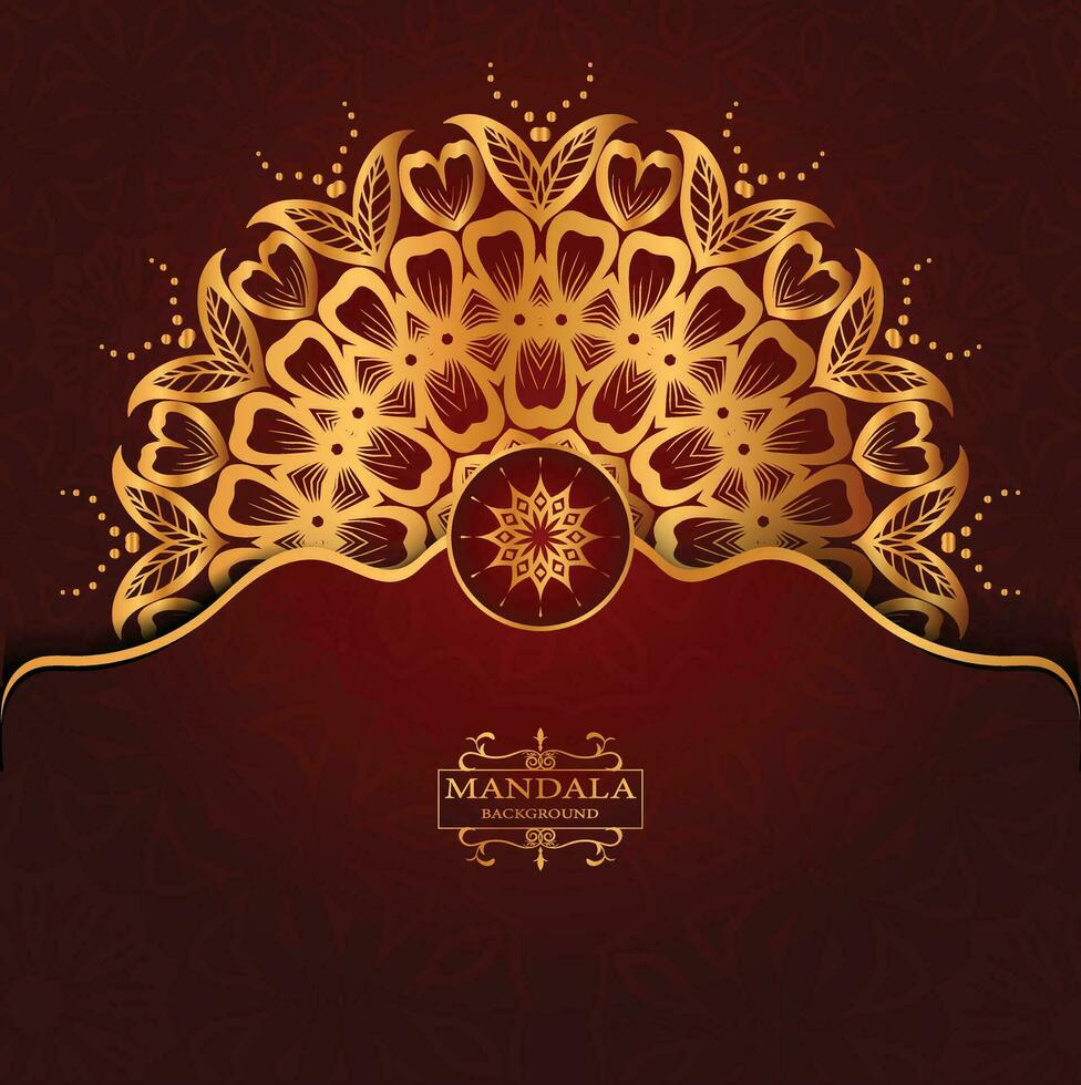 Luxury gold arabesque pattern in mandala background arabic islamic vector