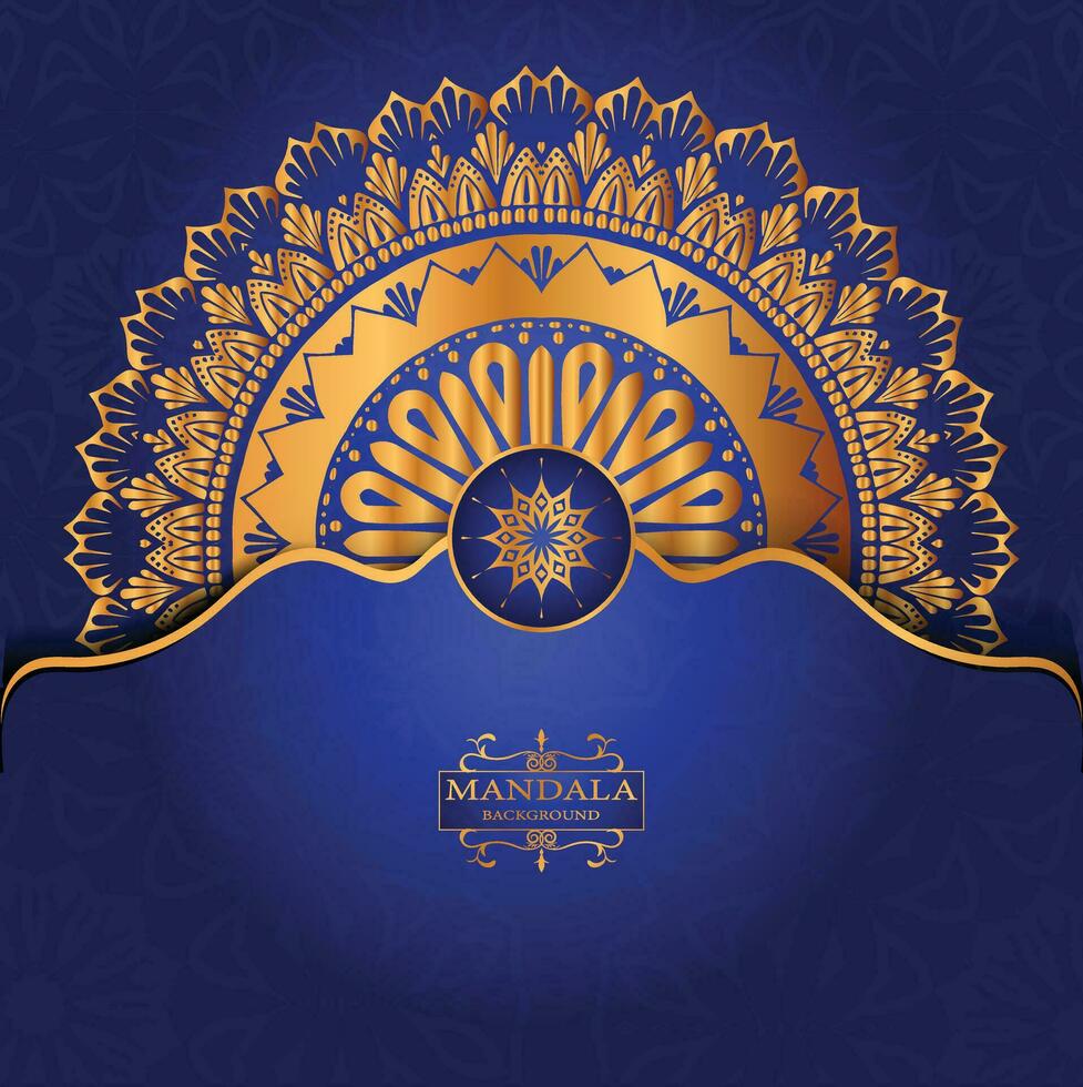 Luxury gold arabesque pattern in mandala background arabic islamic east style premium vector