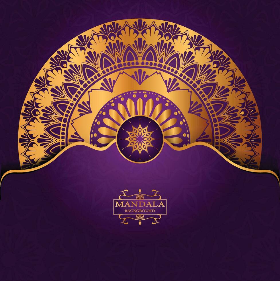 Golden color mandala art vector