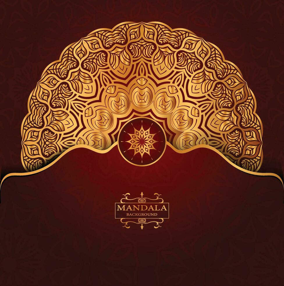 Luxury gold arabesque pattern in mandala background arabic islamic vector