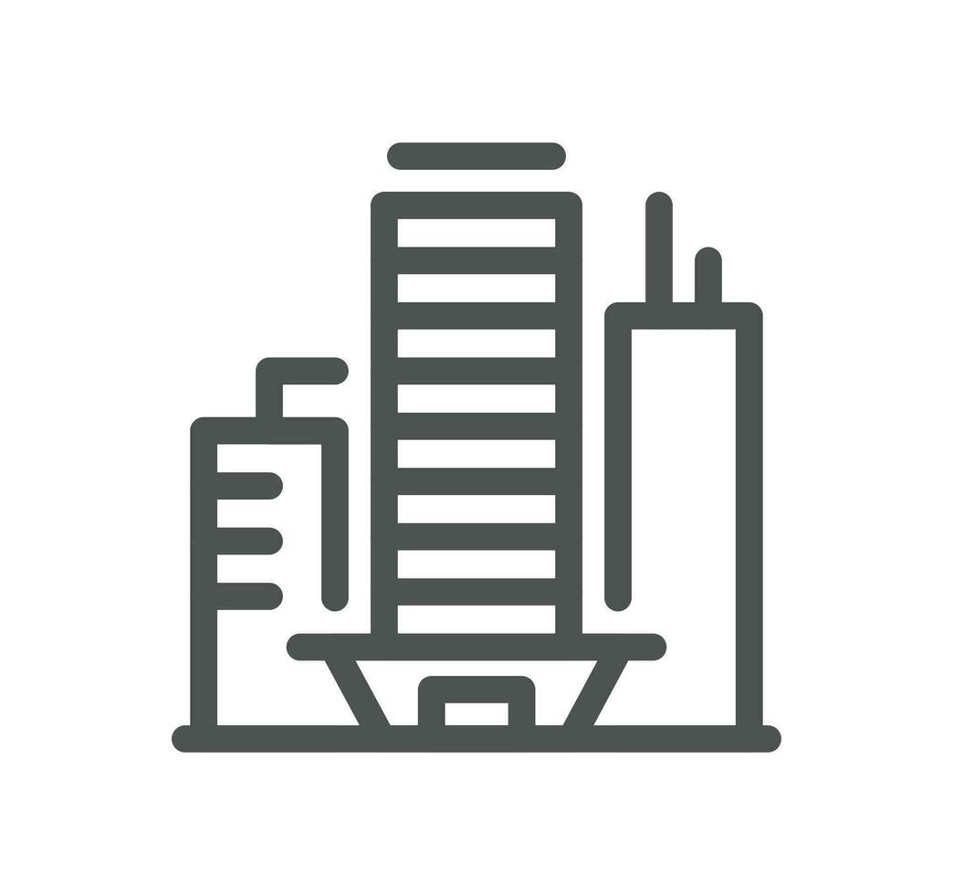 Buildings related icon outline and linear vector. vector
