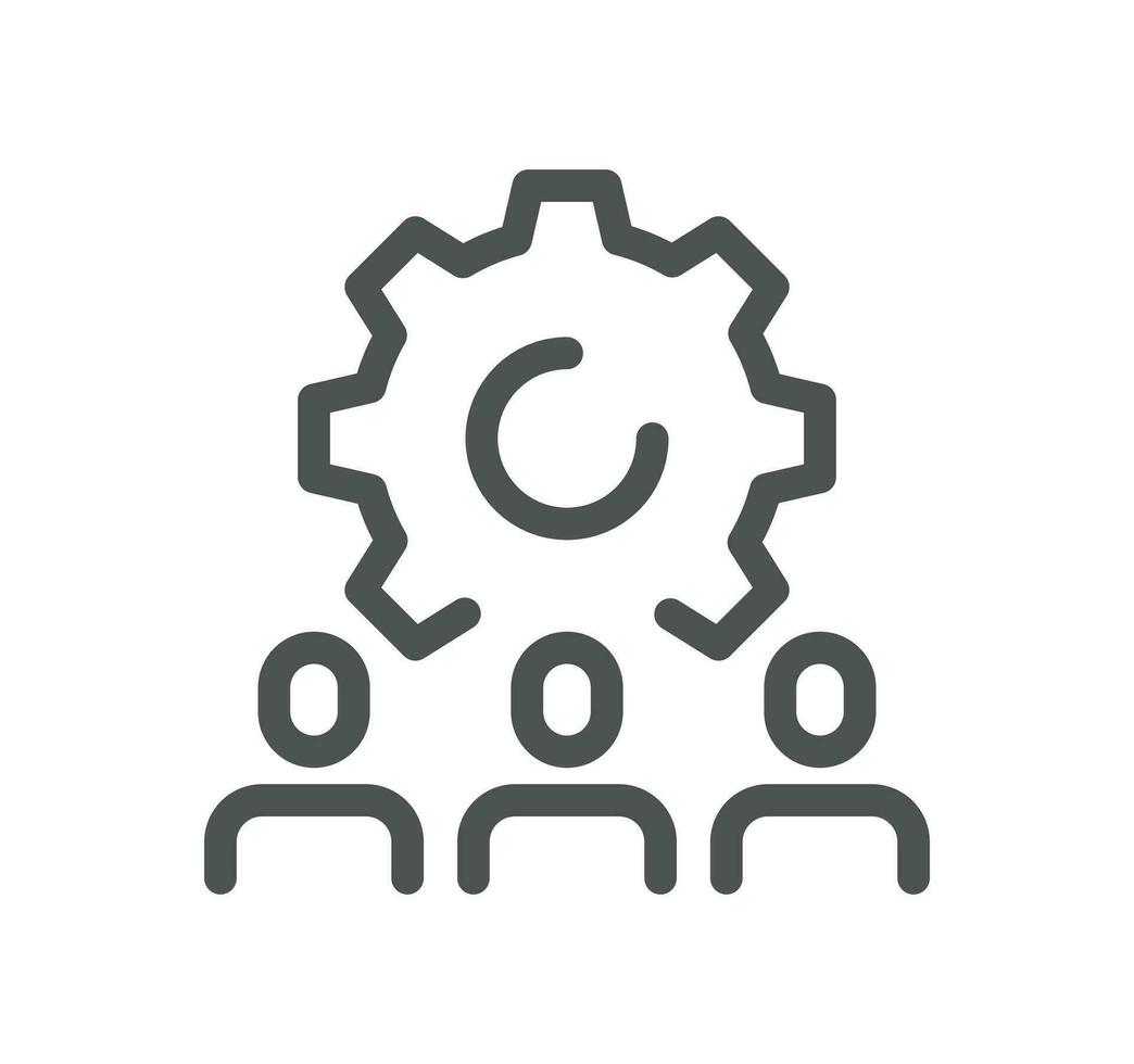 Team work related icon outline and linear vector. vector