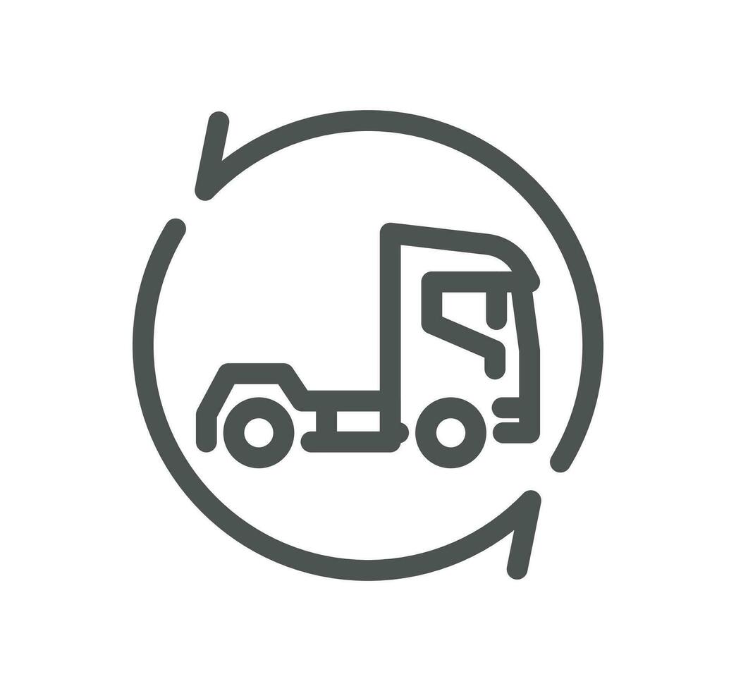Truck logistics related icon outline and linear vector. vector