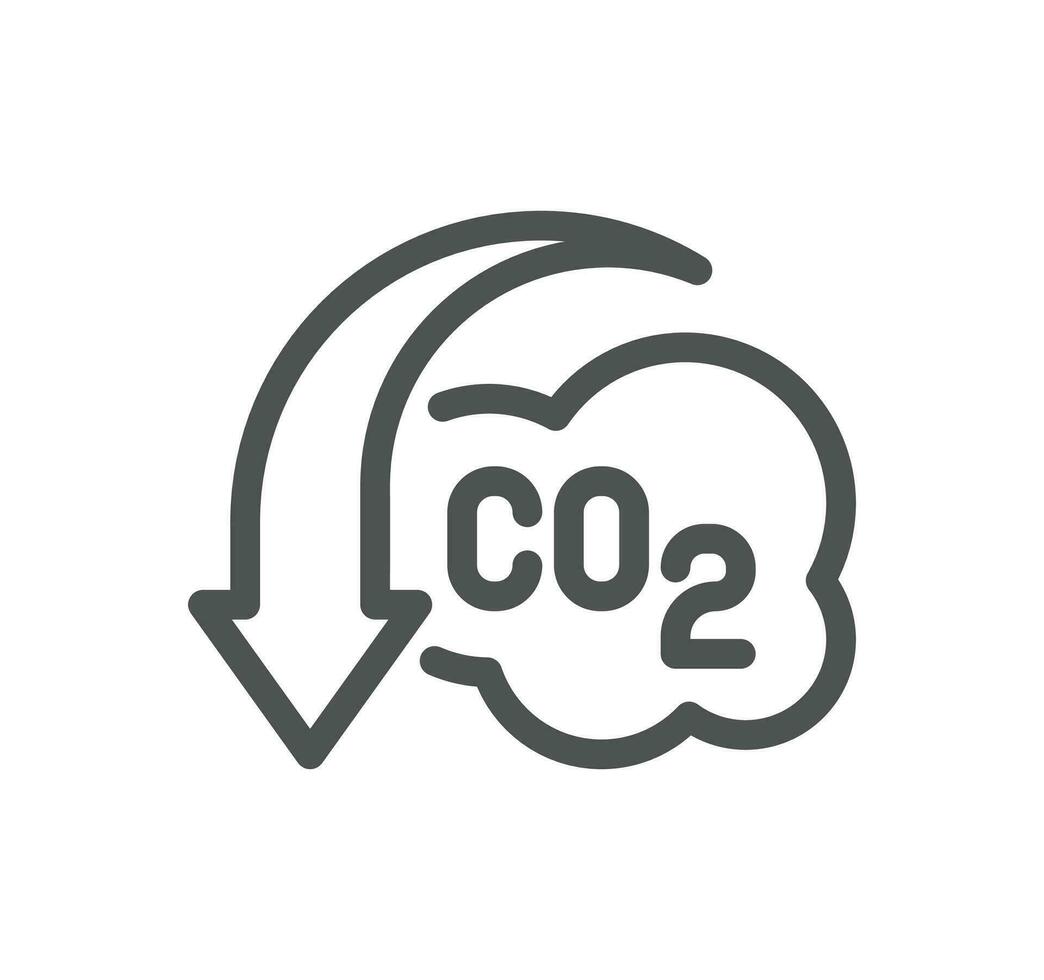 CO2 related icon outline and linear vector. vector