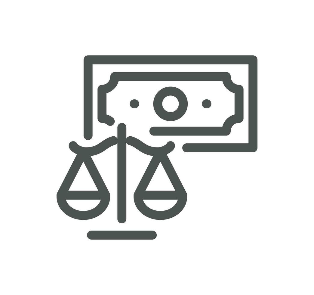 Financial crime related icon outline and linear vector. vector