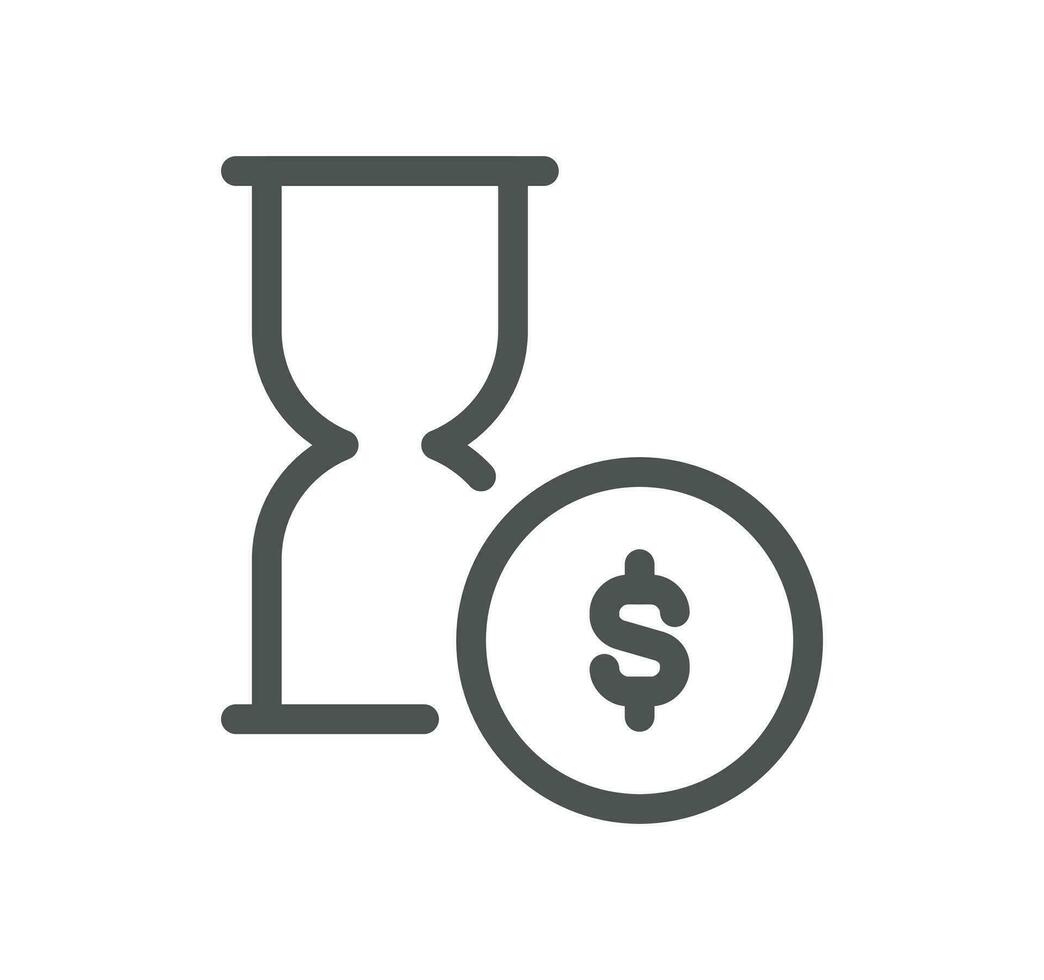 Sand watch related icon outline and linear vector. vector