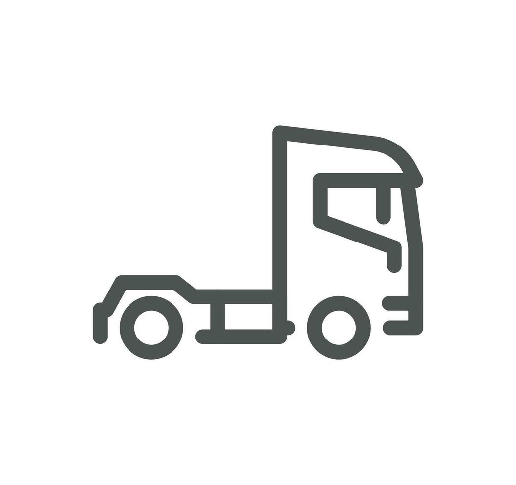 Truck logistics related icon outline and linear vector. vector