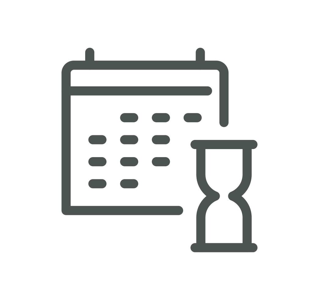 Sand watch related icon outline and linear vector. vector