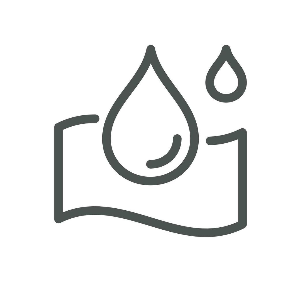Waterproof related icon outline and linear vector. vector