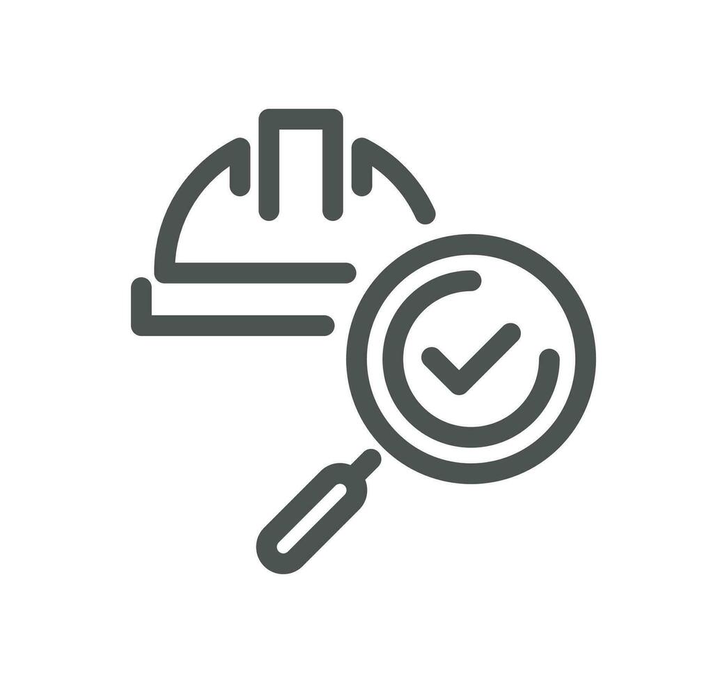 Inspection related icon outline and linear vector. vector