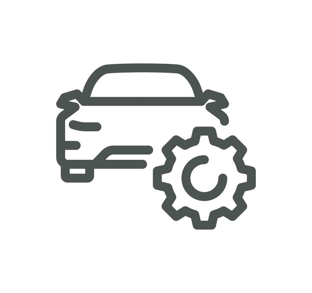 Car related icon outline and linear vector. vector