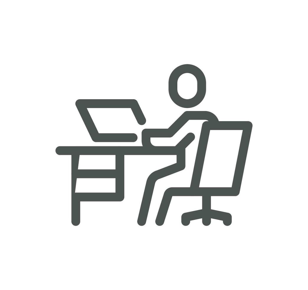 Work place related icon outline and linear vector. vector