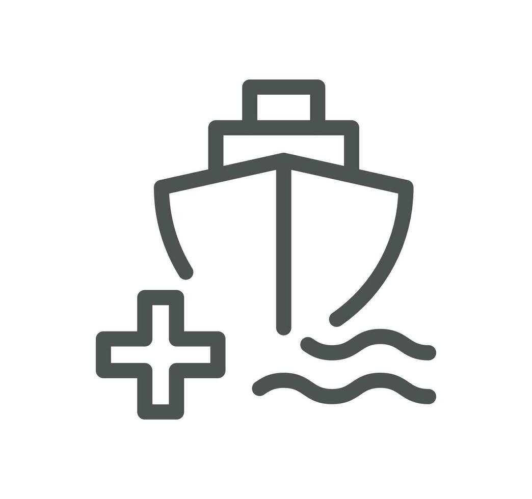 Ship management related icon outline and linear vector. vector