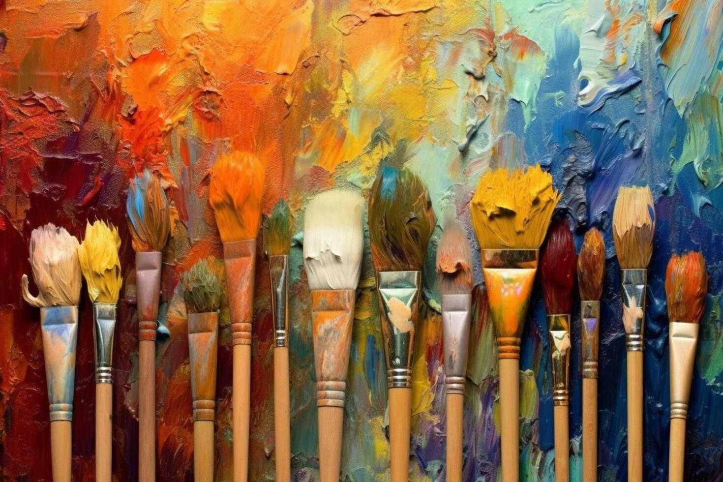 Brushstrokes in a variety of shades photo