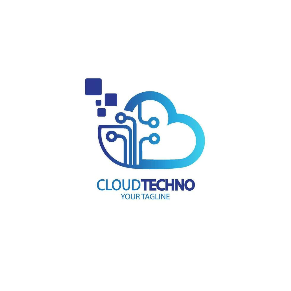 diseño logo nube tecnología vector ilustración