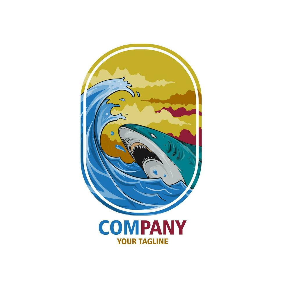 design logo shark vector illustration