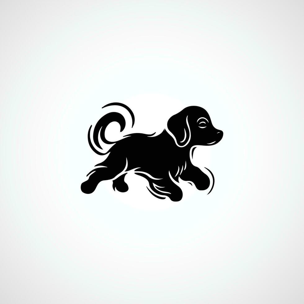 siluetas icono de un perro vector