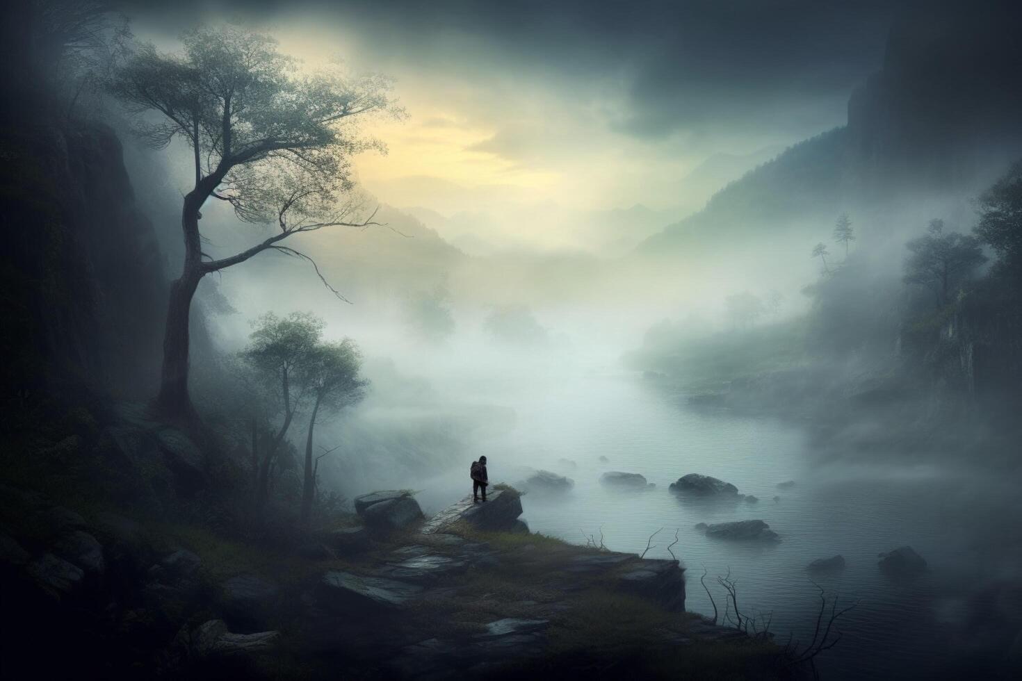 A dreamlike foggy atmosphere photo