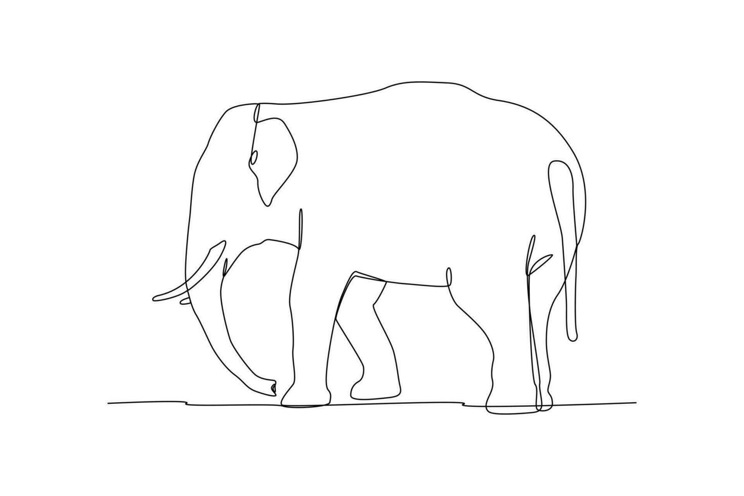 Single one line drawing mammal animal concept. Continuous line draw design graphic vector illustration.