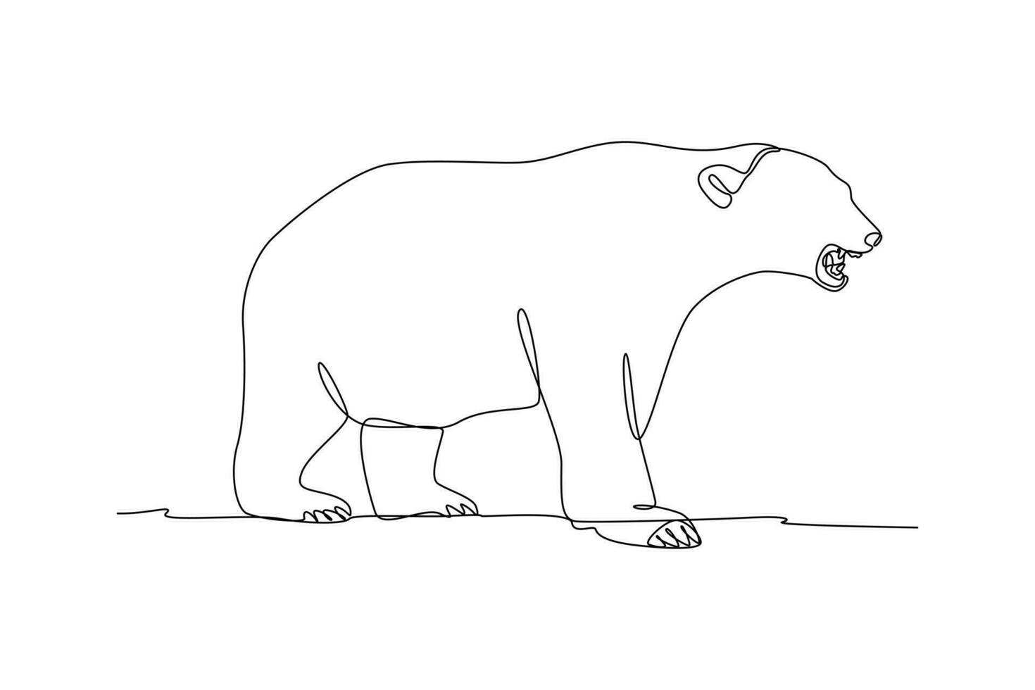 Single one line drawing mammal animal concept. Continuous line draw design graphic vector illustration.