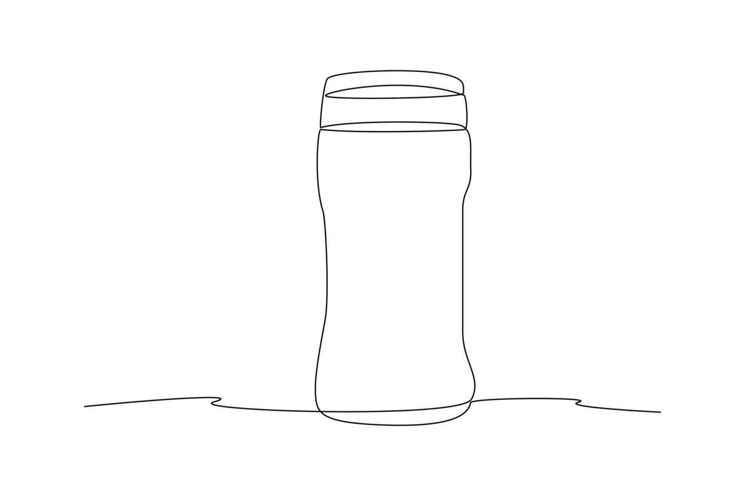 Continuous one line drawing packaging bottle concept. Single line draw design vector graphic illustration.