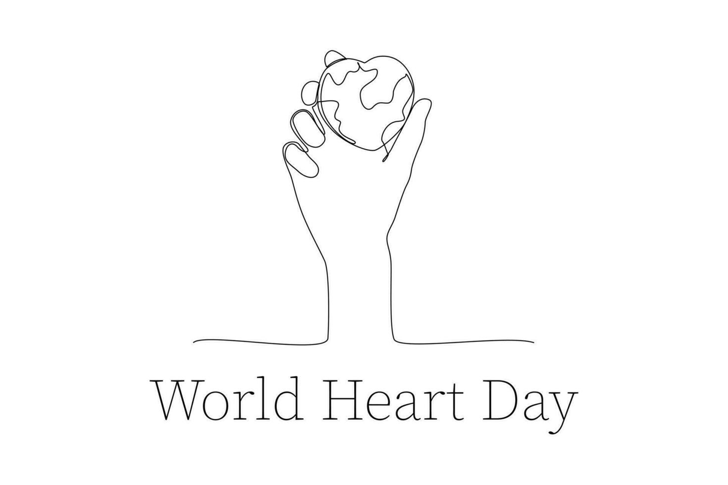 Continuous one line drawing World Heart Day concept. Single line draw design vector graphic illustration.