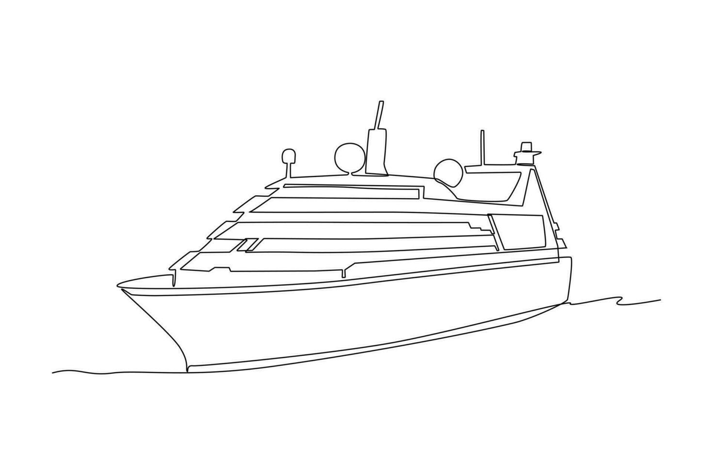 continuo uno línea dibujo Oceano viaje transporte concepto. soltero línea dibujar diseño vector gráfico ilustración.