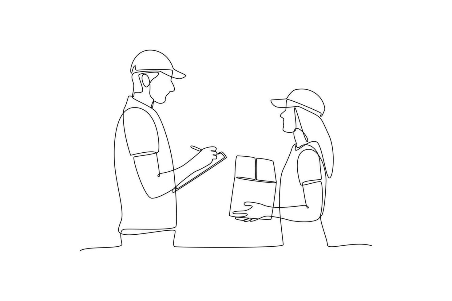 Continuous one line drawing distribution and logistic concept. Single line draw design vector graphic illustration.