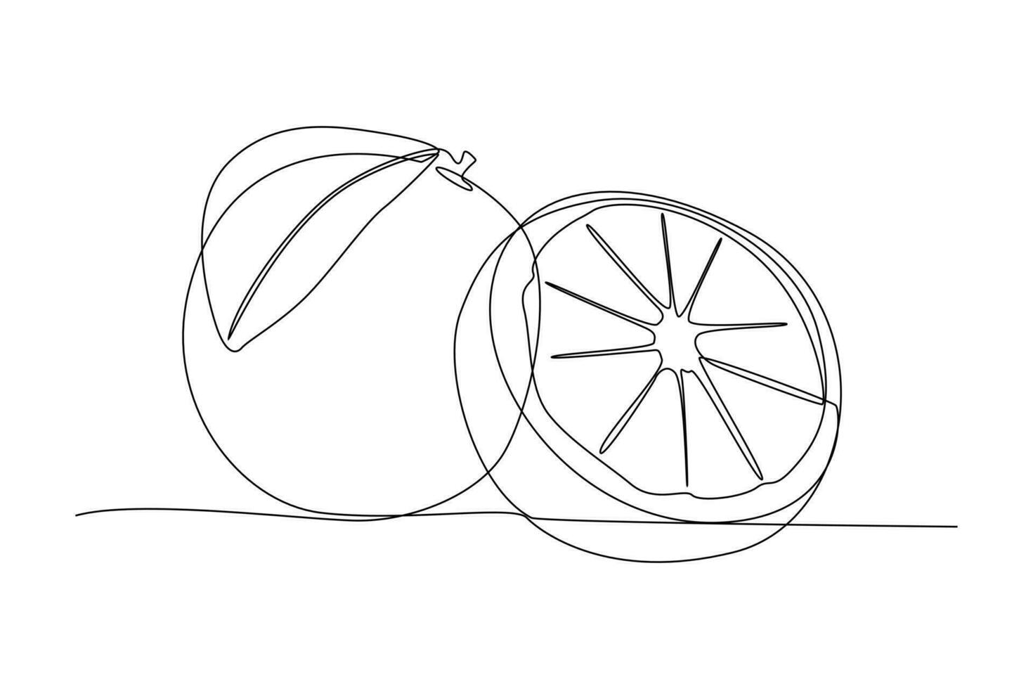 Single one line drawing fruits concept. Continuous line draw design graphic vector illustration.