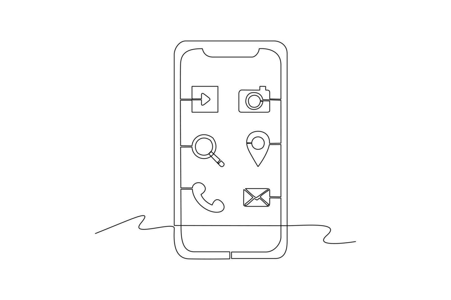 Continuous one line drawing Search web concept. Single line draw design vector graphic illustration.