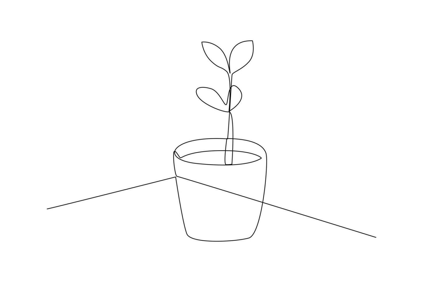 Single one line drawing plants and herbs concept. Continuous line draw design graphic vector illustration.