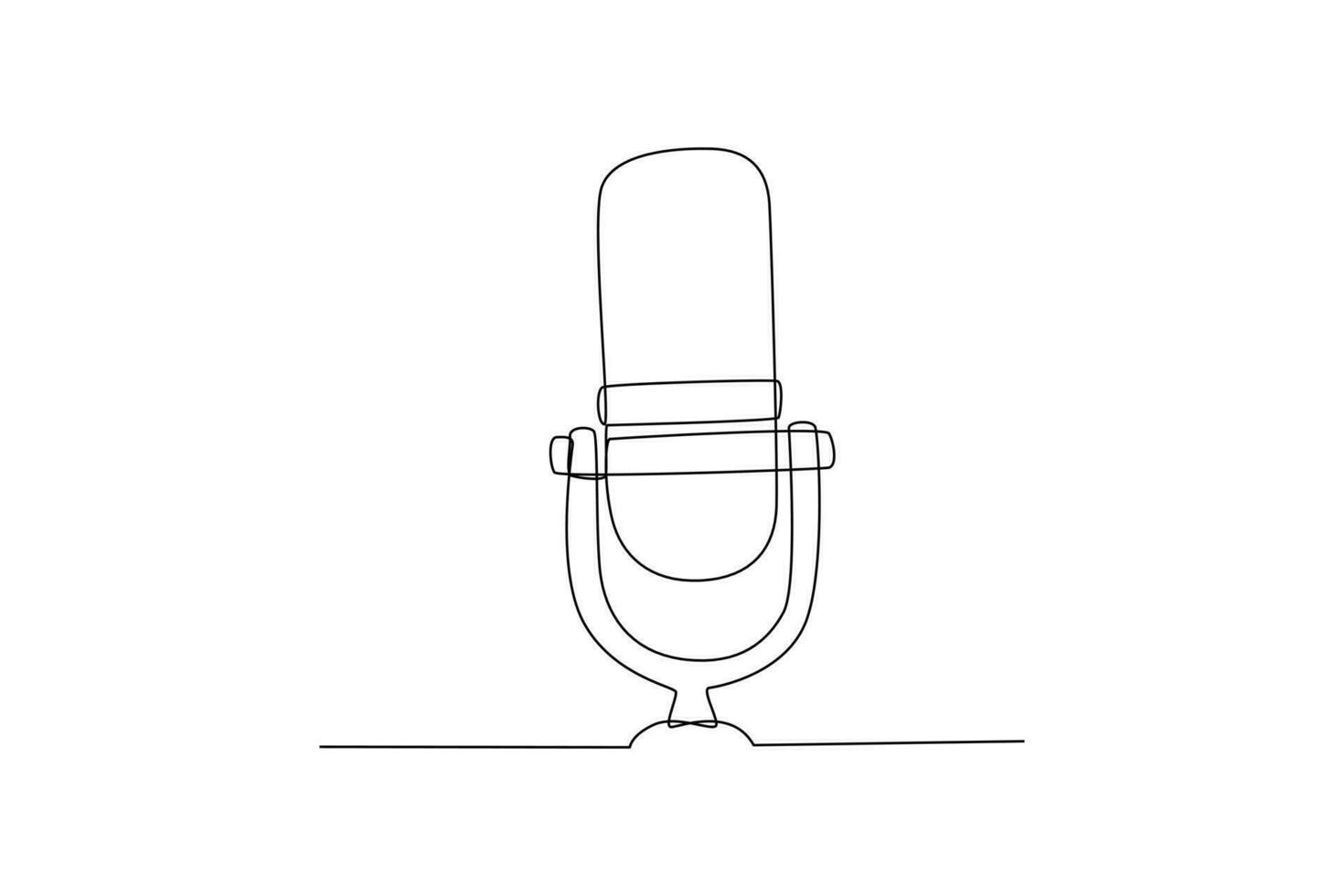 Single one line drawing podcast concept. Continuous line draw design graphic vector illustration.