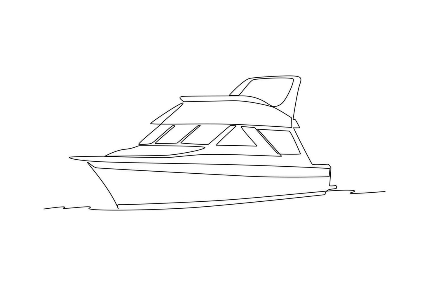 Continuous one line drawing Ocean travel transportation concept. Single line draw design vector graphic illustration.