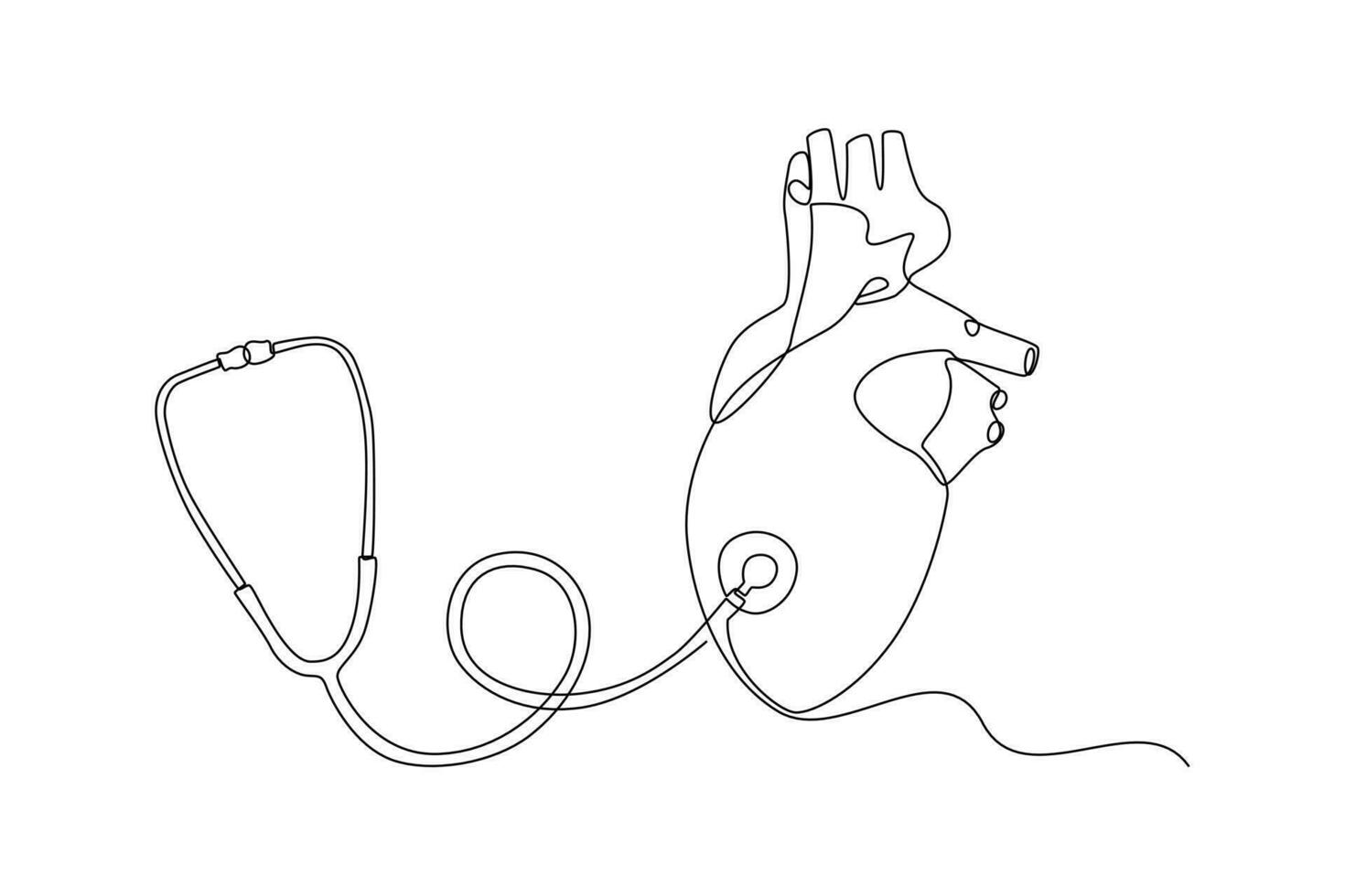 Continuous one line drawing World Heart Day concept. Single line draw design vector graphic illustration.