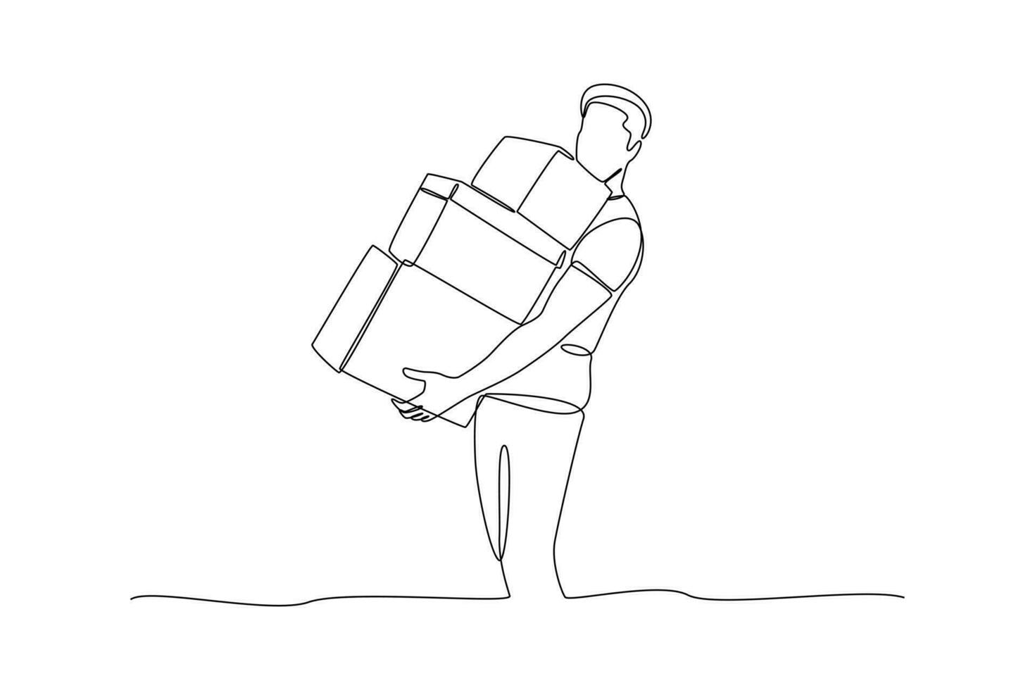 Continuous one line drawing distribution and logistic concept. Single line draw design vector graphic illustration.