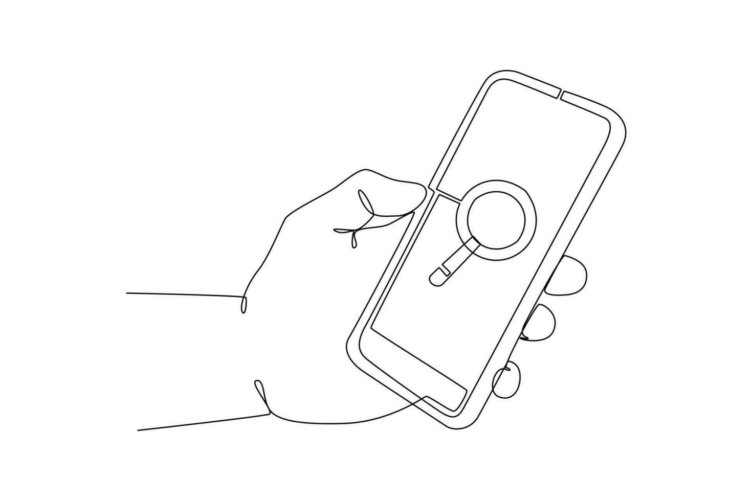 Continuous one line drawing Search web concept. Single line draw design vector graphic illustration.