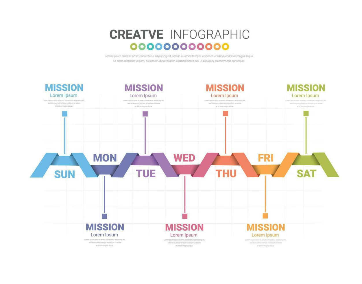weekly planner, Timeline business for 7 day, Presentation business can be used for Business concept with 7 steps. vector
