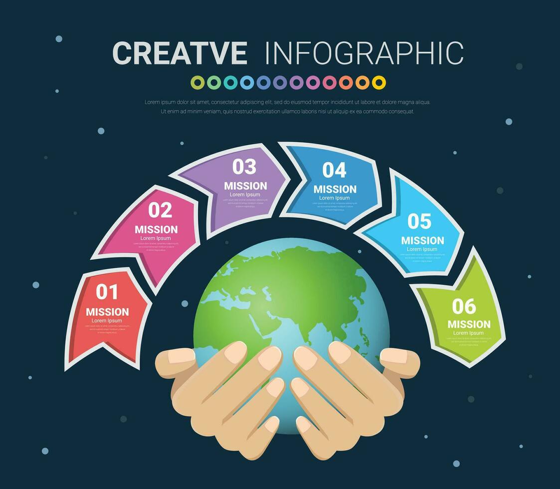 infografía diseño elementos para tu negocio con 6 6 opciones vector