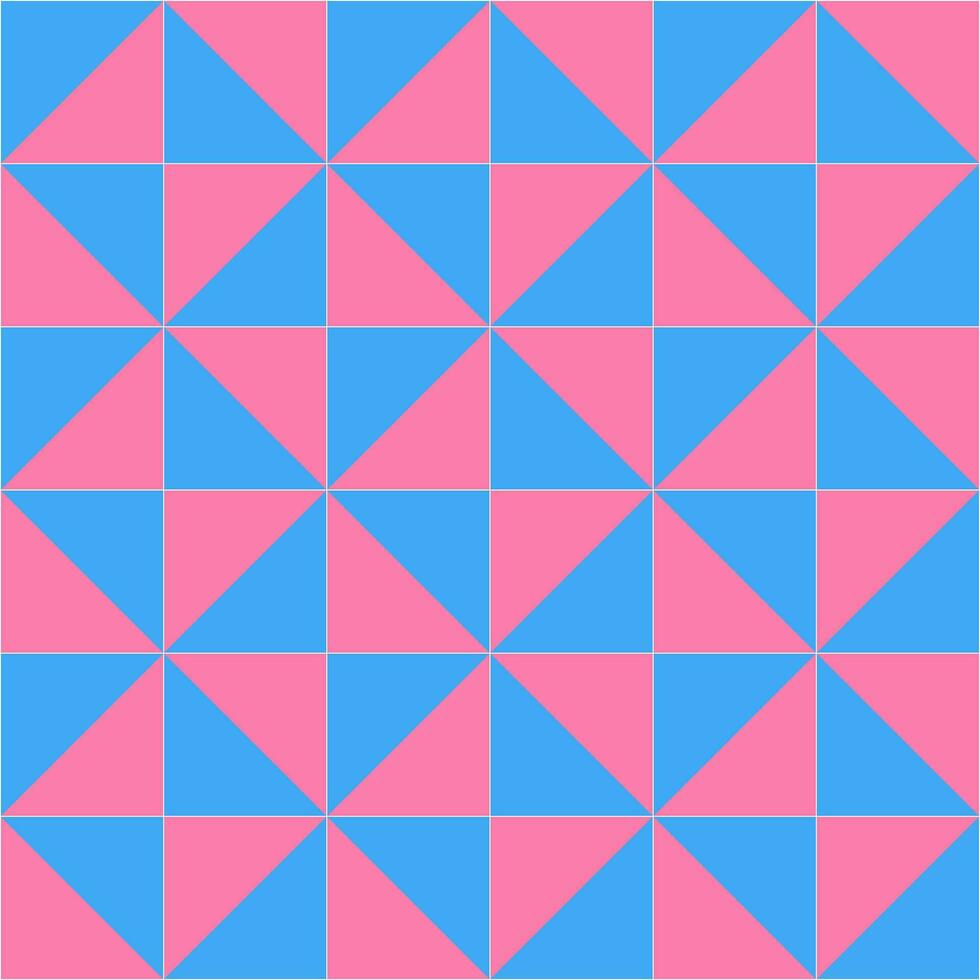 abstract geometric background with pink and blue triangles. Check background with triangles. Use a background, pattern, packaging, etc. vector