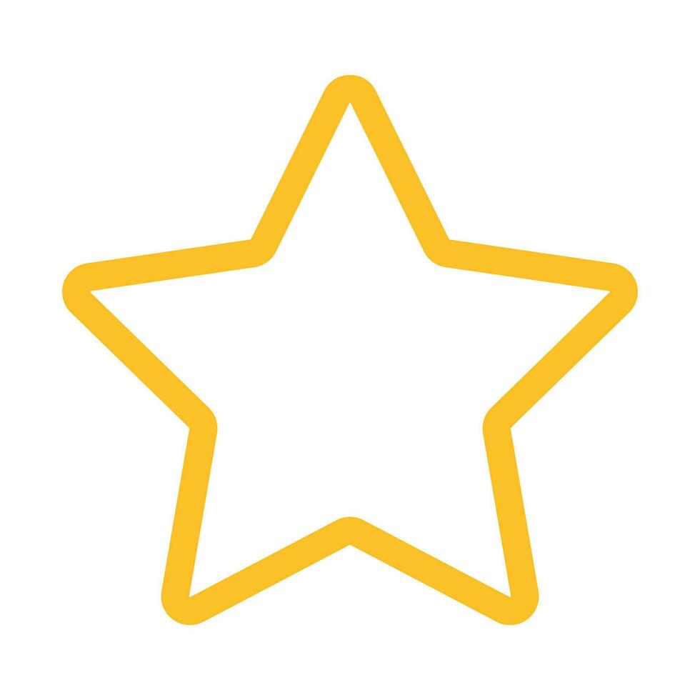 Star Icon Clipart in Yellow Line Cartoon Animated Vector Illustration
