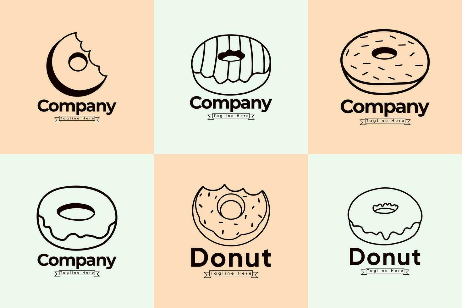 Best Unique Different Logos For A Donut Shop, And Collection Set. Premium Elements With Colorful. And Unique Vector. Donuts Icon Food With White Background. vector