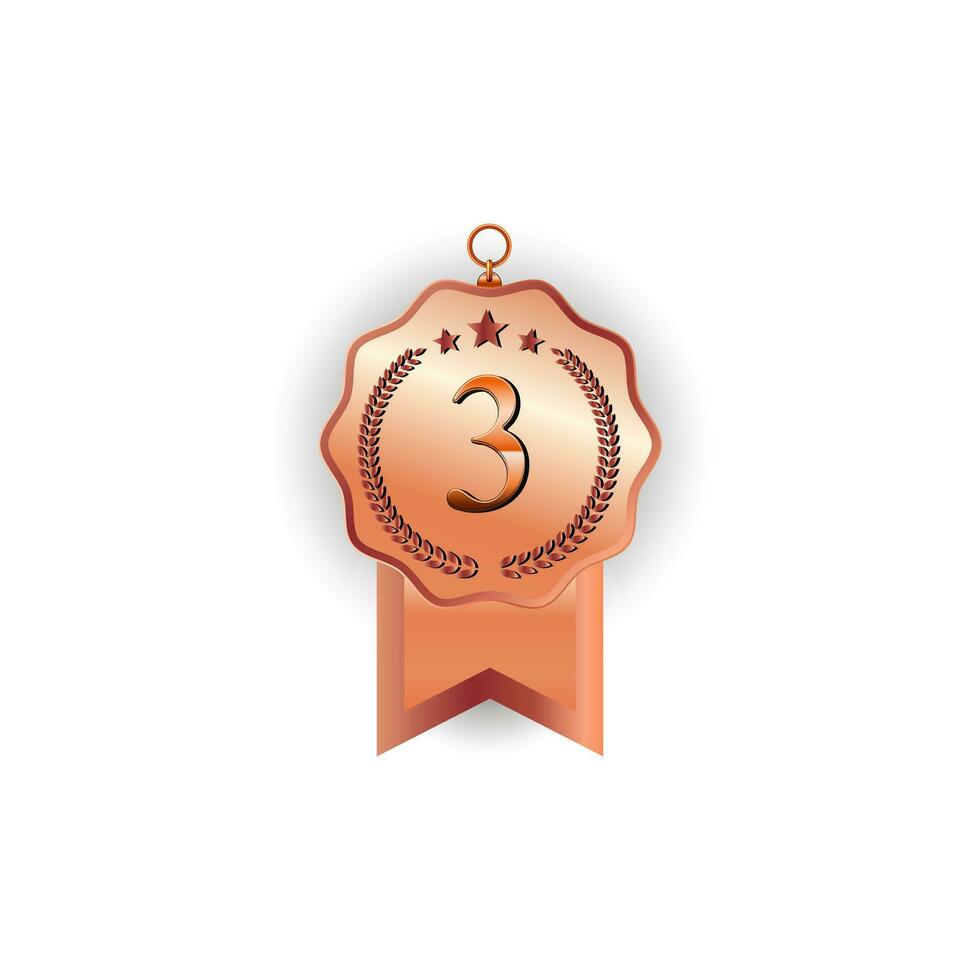 Premium Medal For Winners Vector Illustration Design. Golden Colors.  Metal symbols Icon Of Success, Championship, And Trophy Clip Art Vector Design. White Background.