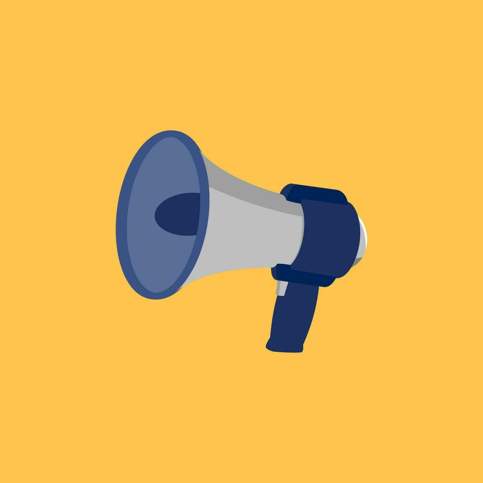 Best Human Hand Holding Megaphone Vector Design For Social Media Marketing. Vector Illustration In Flat Design. Best Megaphone Loudspeaker Symbol. And Yellow Background.