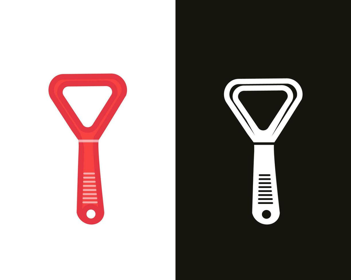 Bottle opener Illustration 2D Style Design. Cartoon Clip Art With Icon Set Of Bottle Opener Red And Black Color. Best Bottle opener Tool. vector