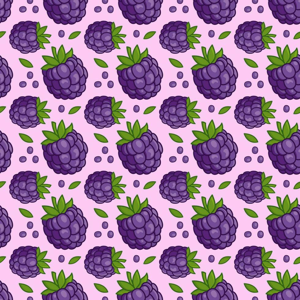 sin costura modelo con moras. vector antecedentes con salvaje baya para textiles y decoración