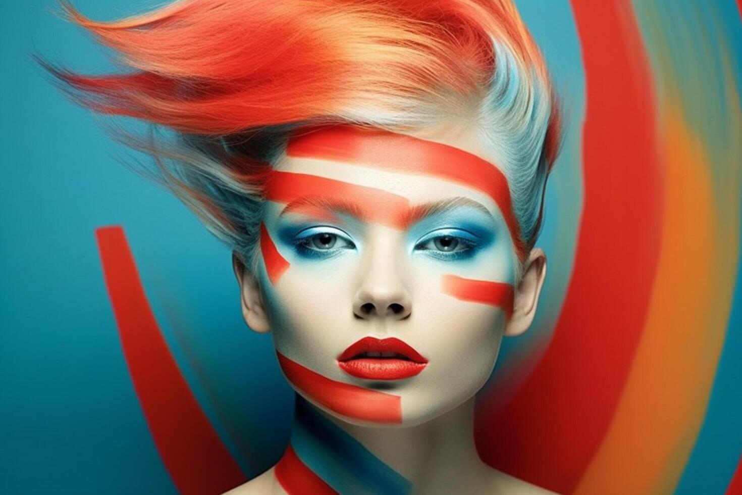 Bold slashes of contrasting hues photo