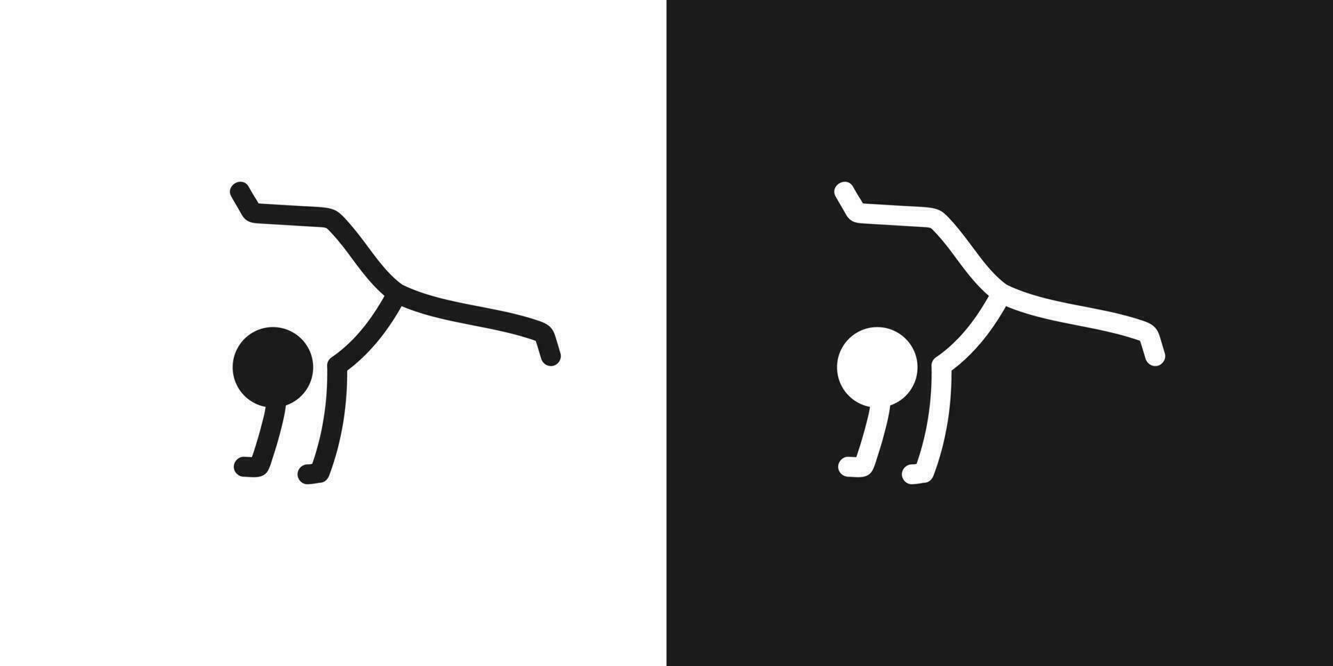 Aerobic gymnastics icon pictogram vector design. Stick figure man aerobic gymnastics athlete vector icon sign symbol pictogram