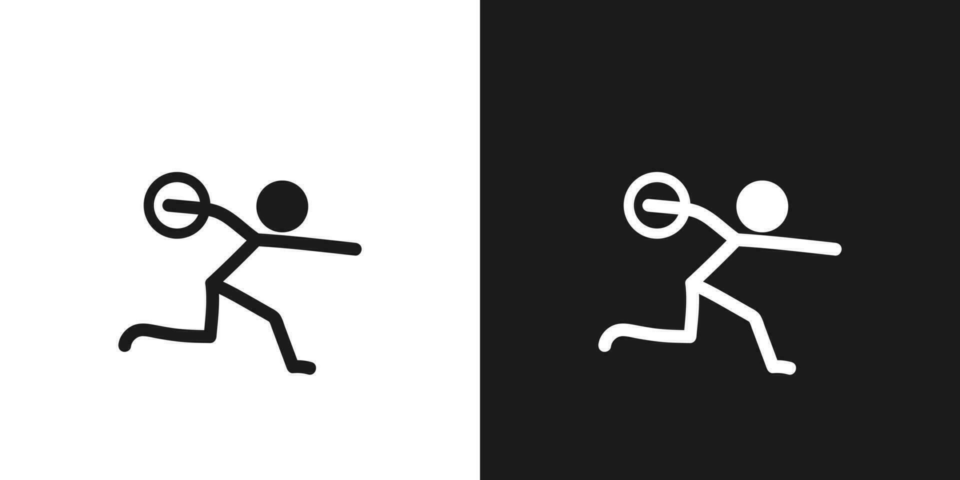 Discus throw icon pictogram vector design. Stick figure man discus thrower athlete vector icon sign symbol pictogram