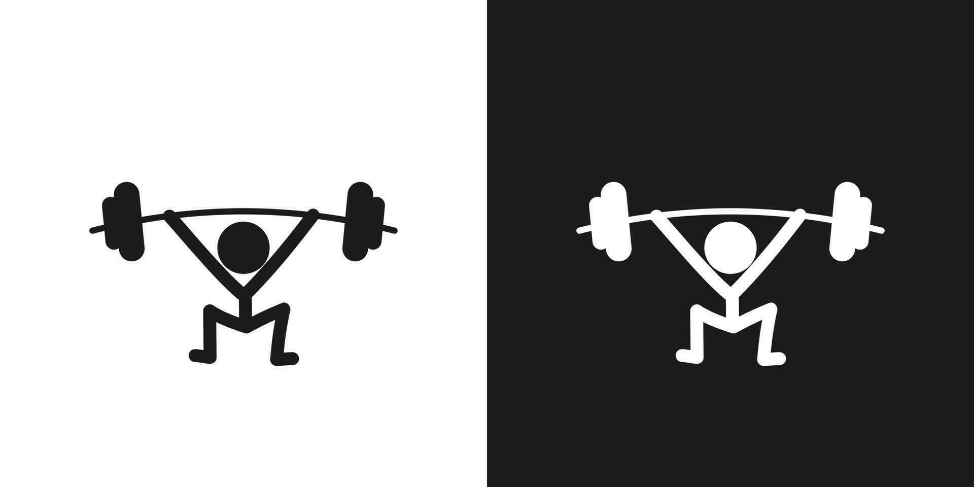 Weightlifting icon pictogram vector design. Stick figure man weightlifter lifting the barbells vector icon sign symbol pictogram