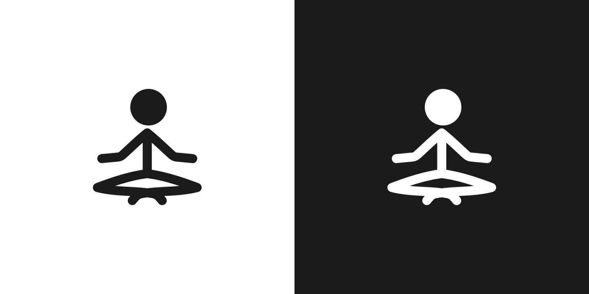 Yoga icon pictogram vector design. Stick figure man yogi meditating vector icon sign symbol pictogram